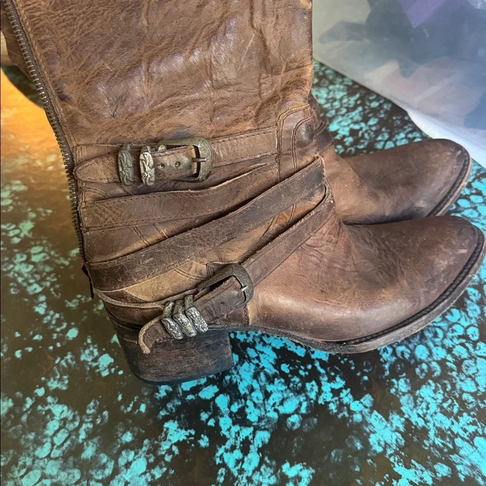 Freebird by Steven Pikes Leather Buckle Boots 10 OG - Picture 4 of 6